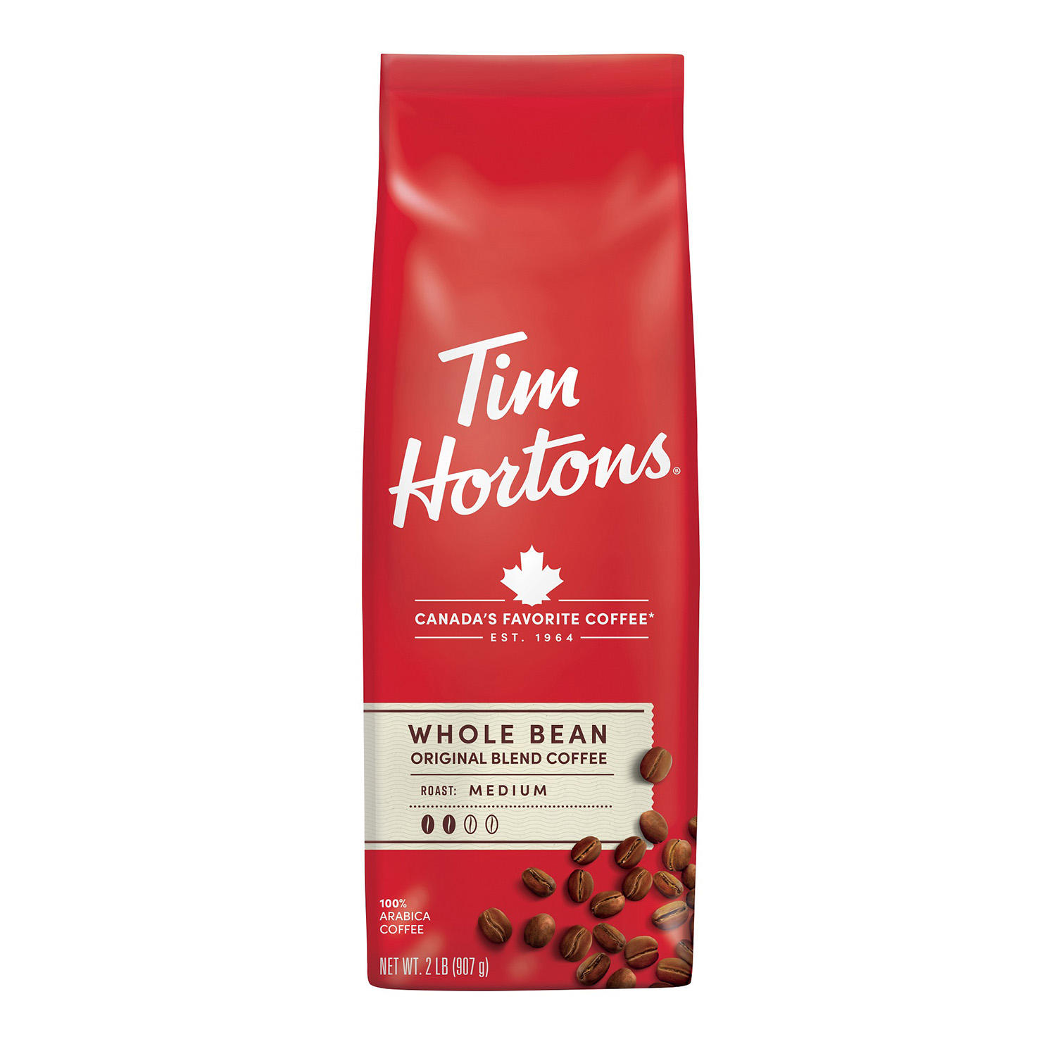 (image for) Tim Hortons Whole Bean Coffee Medium Roast (32 oz.) - Click Image to Close